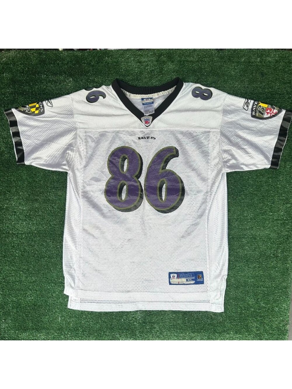Vintage Y2K NFL On Field Baltimore Ravens Football Jersey Todd Heap 86 Reebok